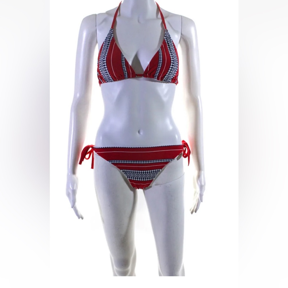 Lemlem white red blue swimsuit L